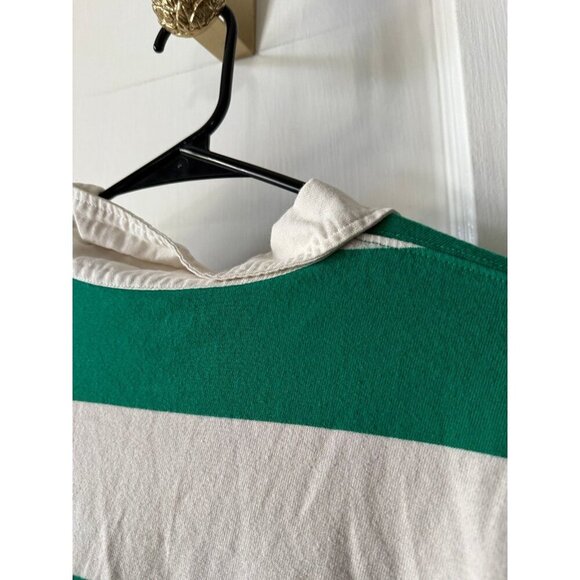 J. crew men’s size small green and white striped shirt - Picture 7 of 7